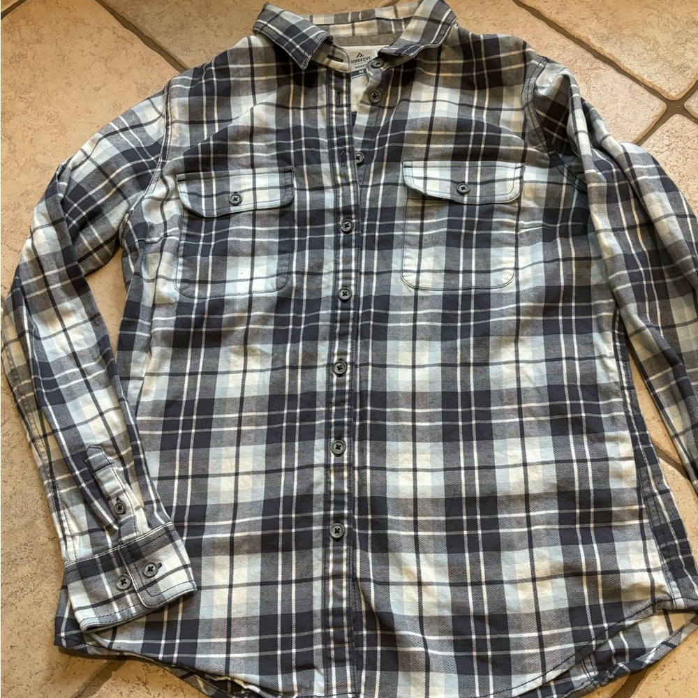 Ridgecut Womens Medium Gray Flannel Button Down Long Sleeve Shirt